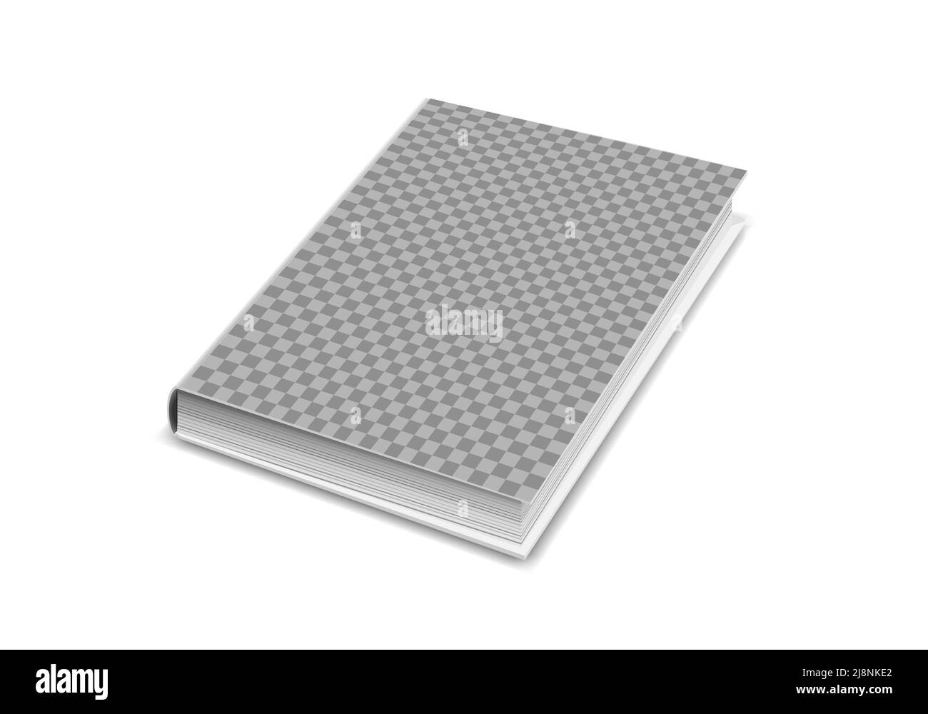 Maquette de couverture de livre avec couverture transparente en perspective sur blanc Illustration de Vecteur