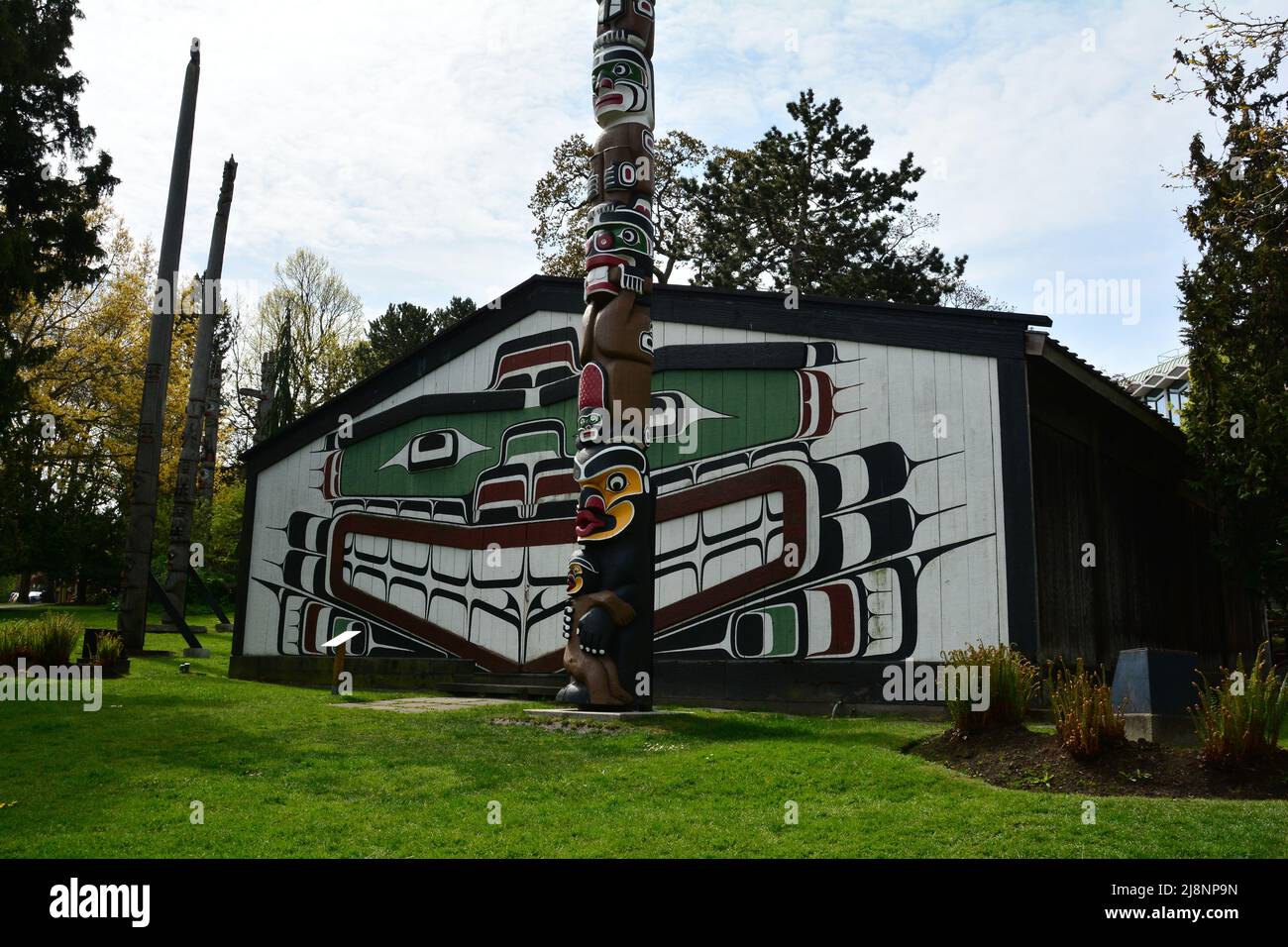 MUNGO MARTIN HOUSE, THUNDERBIRD PARK, VICTORIA C.-B., CANADA Banque D'Images