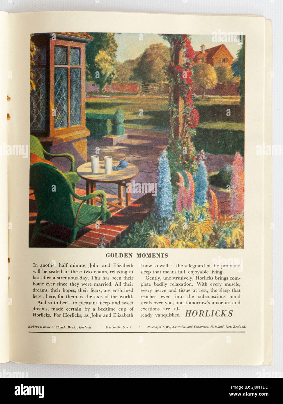 Old 1950s British Advertising for Horlicks Banque D'Images