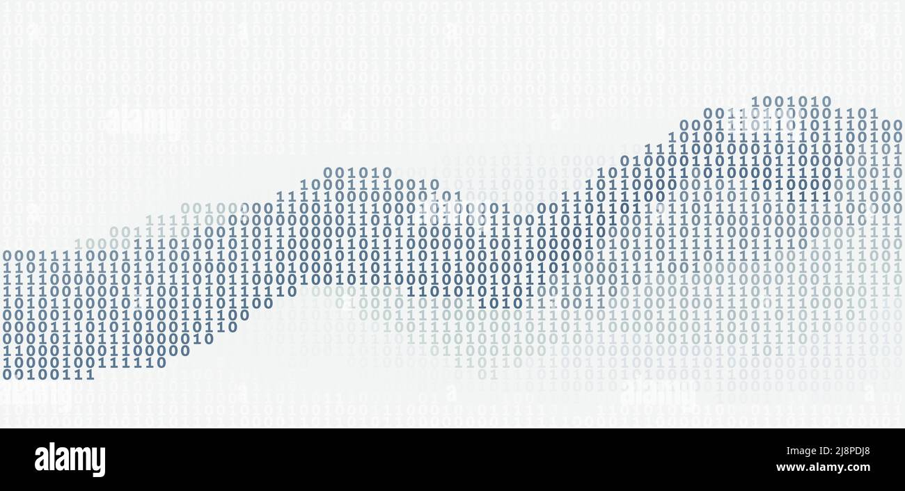 Vague de code binaire abstraite de uns et de zéros. Motif graphique vectoriel avec flux numérique Illustration de Vecteur