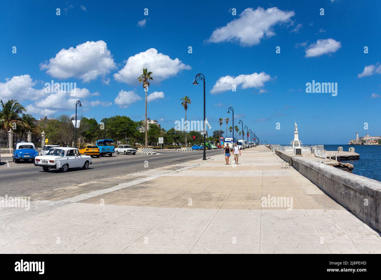 Avenue Del Puerto, Vieille Havane, la Havane, la Habana, République de Cuba Banque D'Images