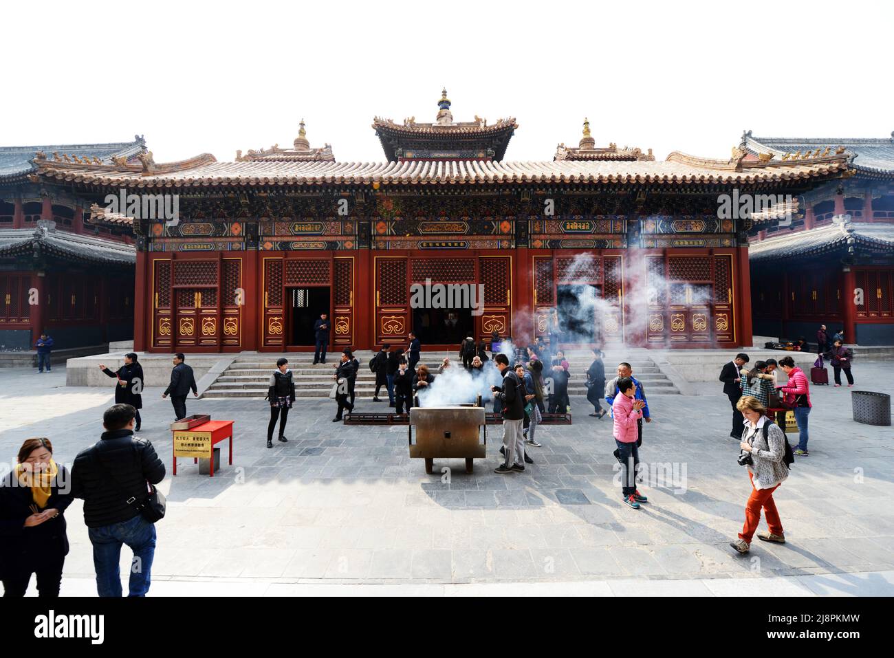 Le beau Temple des Lamas à Beijing, en Chine. Banque D'Images