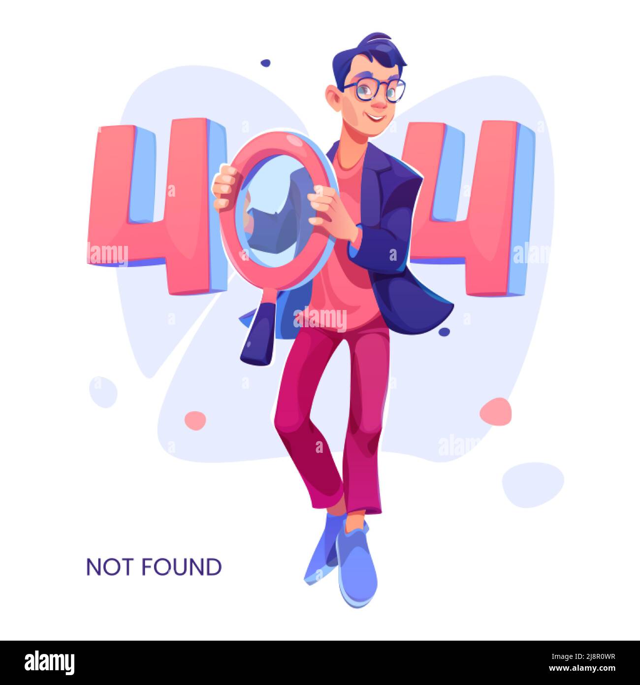 Erreur 404 page introuvable concept avec personnage de dessin animé mâle  tenant une énorme loupe dans les mains. Connexion Internet perdue, problème  de serveur, Web sit Image Vectorielle Stock - Alamy