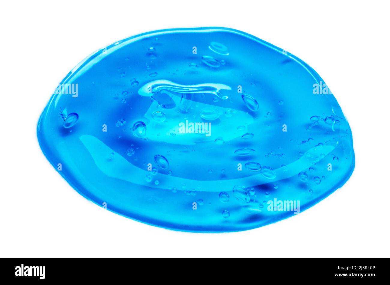Texture de l'échantillon cosmétique transparente au gel crème avec bulles isolées sur fond blanc. Crème cosmétique gel transparent texture de sérum avec micro Banque D'Images