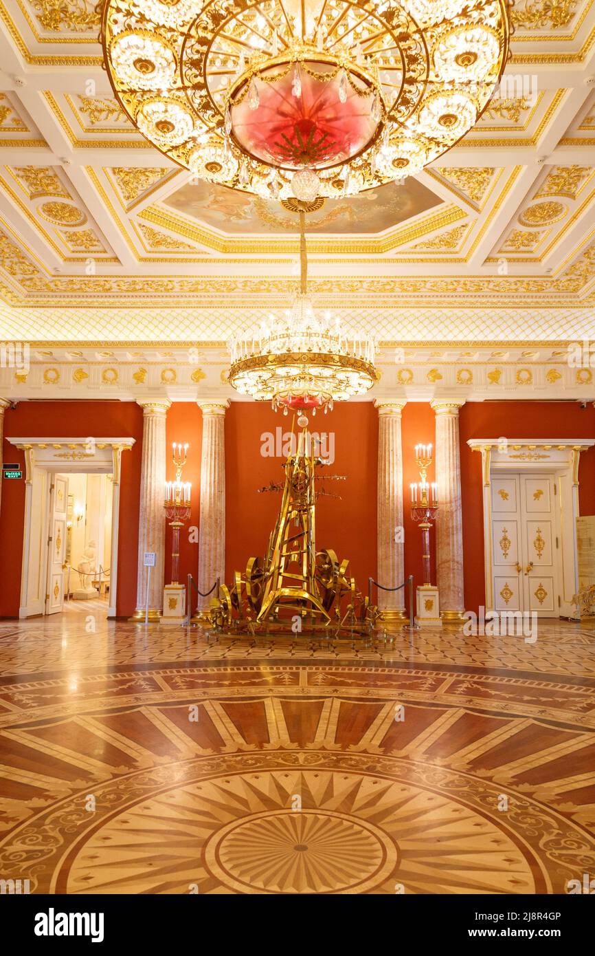 Moscou, Russie, 23 octobre 2019 : intérieur de la salle Tavrichesky dans la réserve du musée historique et architectural de l'État Tsaritsyno, Russie. Salle Tauride Banque D'Images