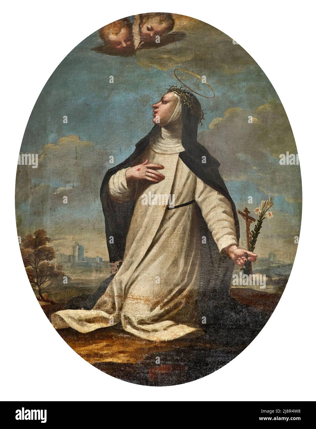 S. Caterina da Siena - olio su tela - pittore lombardo della seconda metà del XVIII secolo - Zandobbio (BG),Italia, chiesa di San Giorgio Banque D'Images