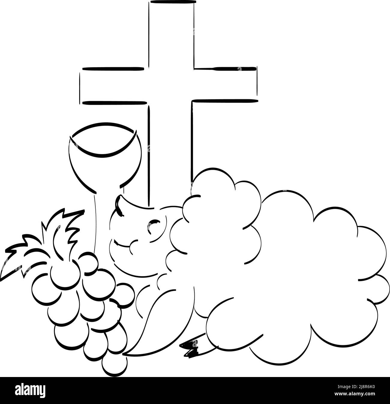 Art chrétien élément religieux dessiné à la main. Illustration biblique à  imprimer ou à utiliser comme affiche, carte, prospectus ou T-shirt Image  Vectorielle Stock - Alamy