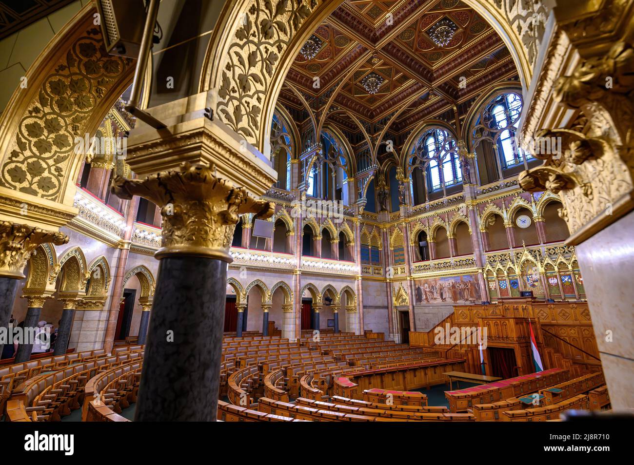 Budapest, Hongrie. Intérieur du Parlement hongrois Banque D'Images