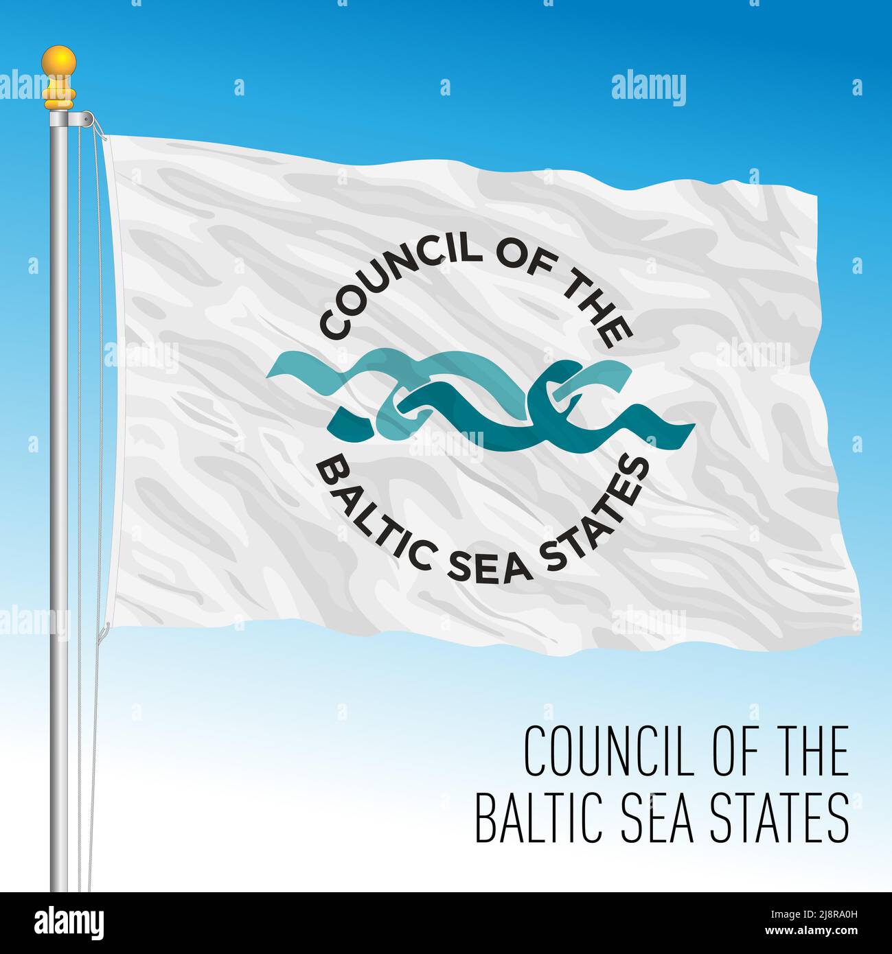Drapeau du Conseil de la mer Baltique, organisation internationale, illustration vectorielle Illustration de Vecteur