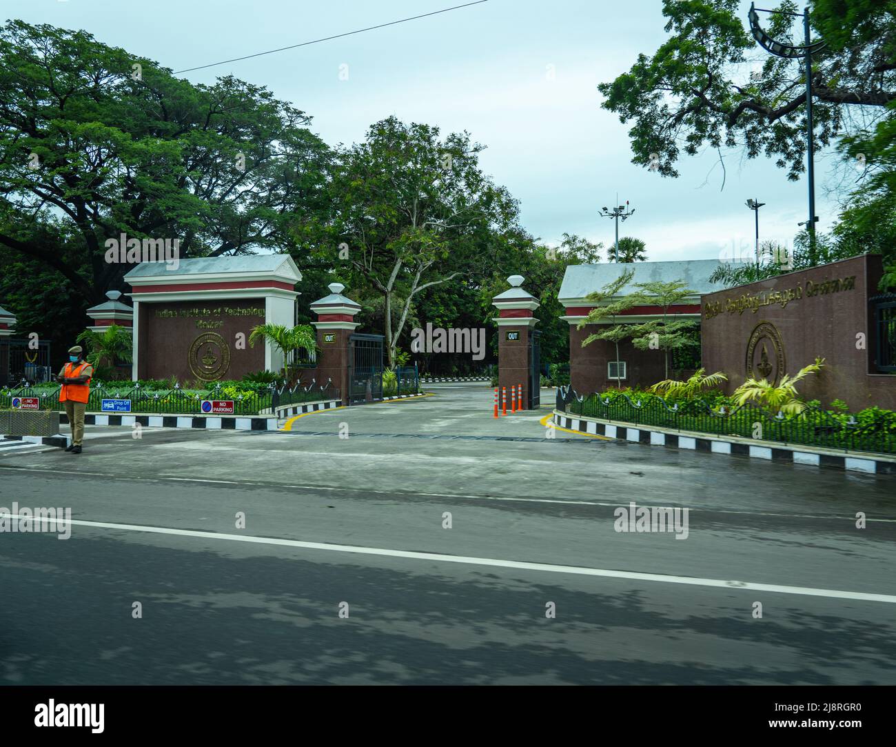 L'entrée principale de l'Institut indien de technologie Madras à Adyar. Banque D'Images