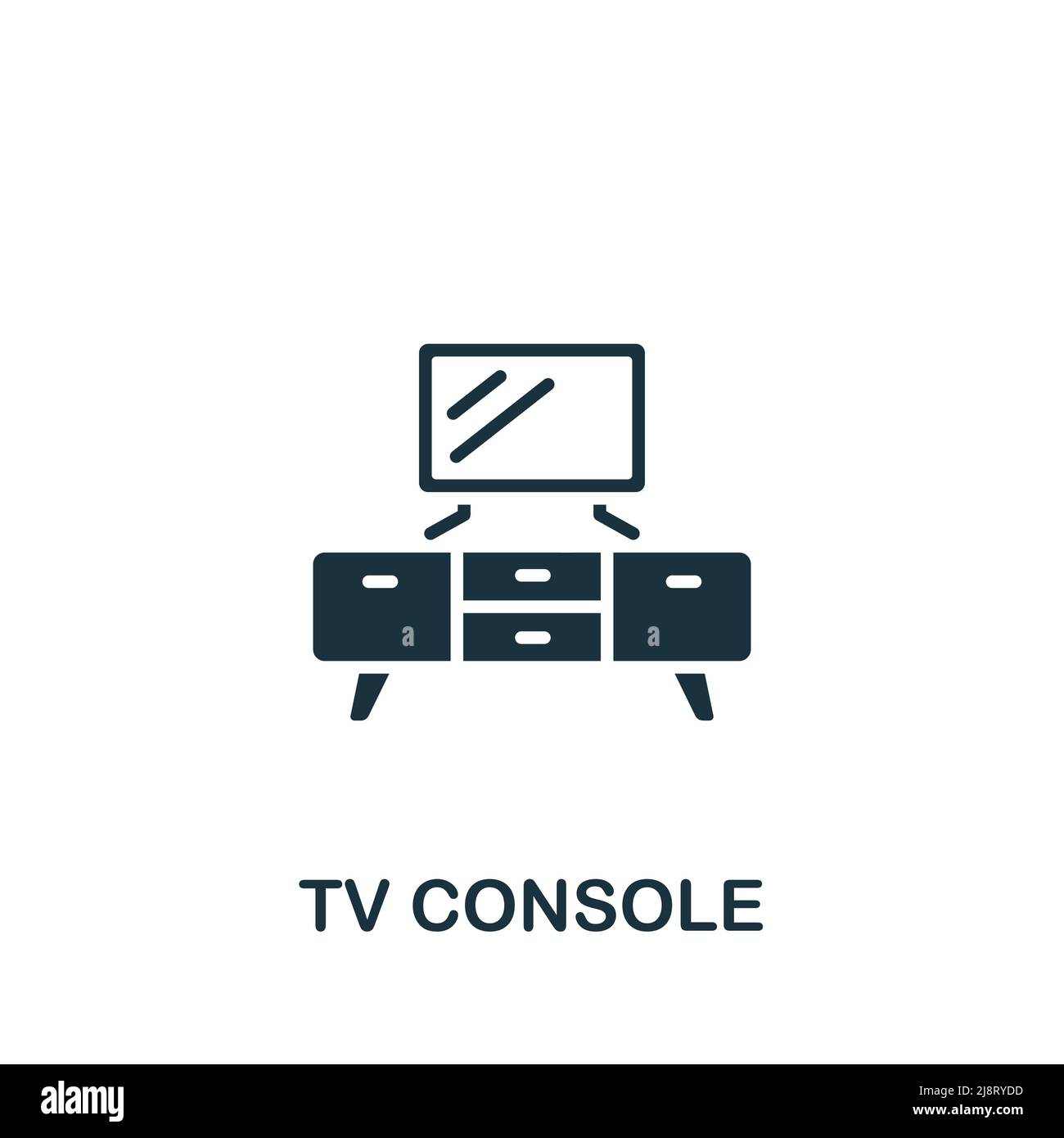 Icône de la console TV. Monochrome simple Interior Furniture Icon pour les modèles, web design et infographics Illustration de Vecteur