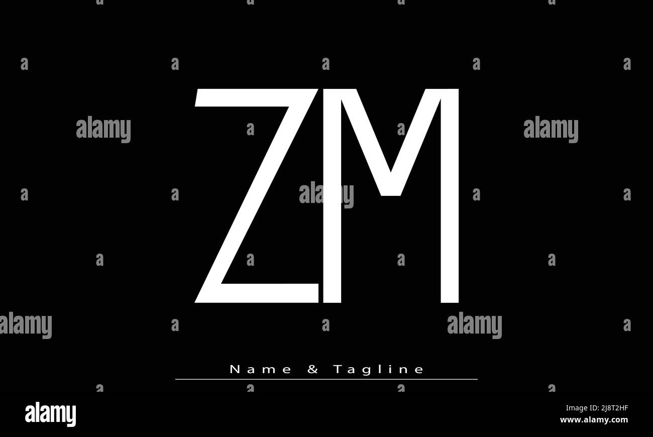 Lettres de l'alphabet initiales Monogram logo ZM , MZ Illustration de Vecteur