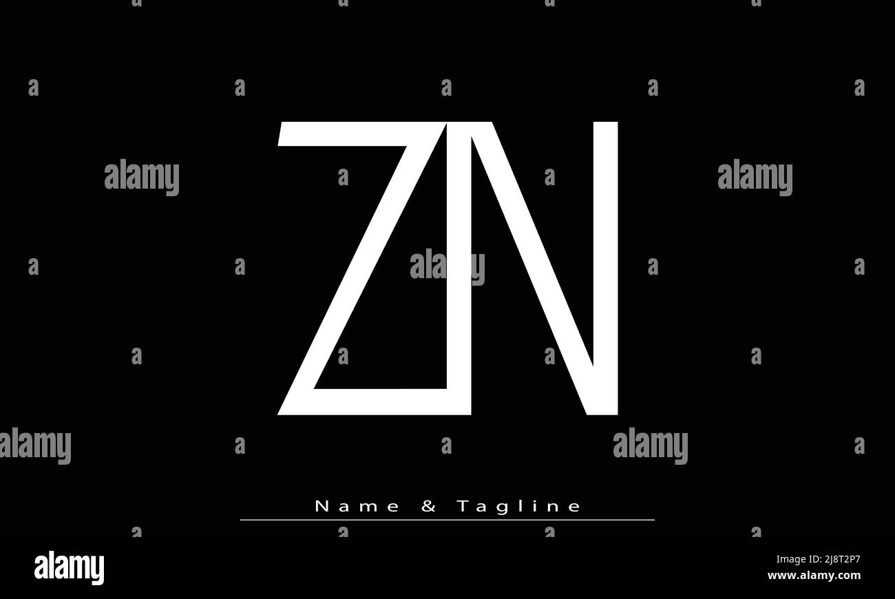 Lettres de l'alphabet initiales Monogram logo ZN , NZ Illustration de Vecteur