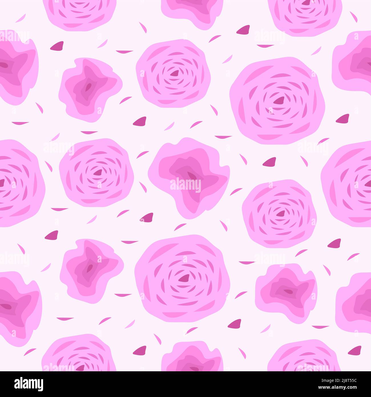 Roses roses abstraites, motif romantique sans couture Illustration de Vecteur