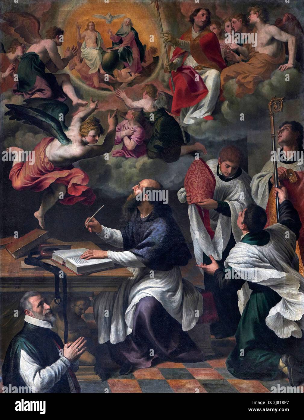 S. Agostino medita sul mistrero della Trinità - olio su tela - Alessandro Turchi detto Orbetto - 1607 - Verona, Italia, chiesa dei SS. Apostoli Banque D'Images