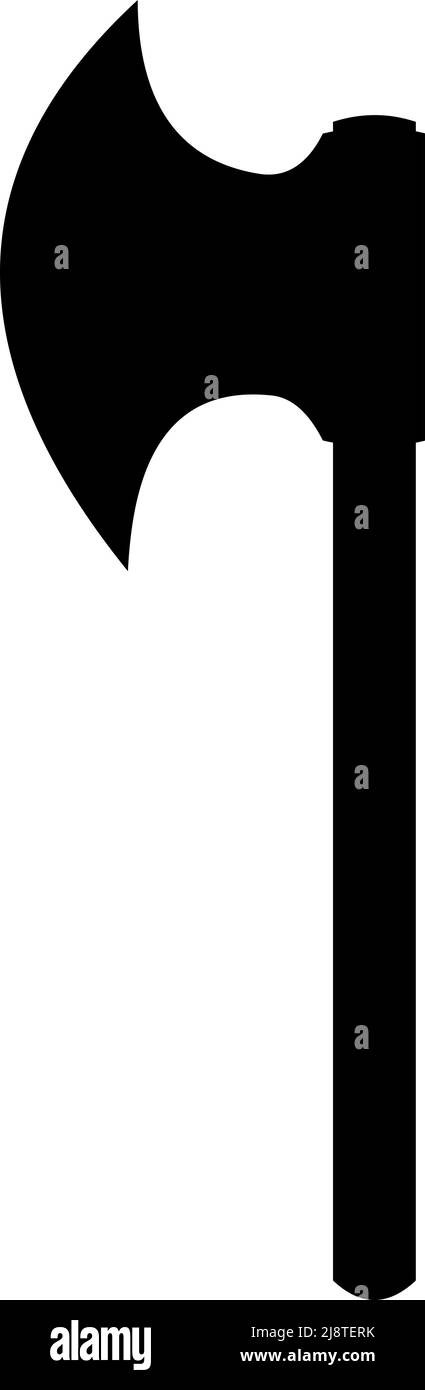 Illustration vectorielle d'une silhouette d'icône de couleur noire d'une hache viking Illustration de Vecteur