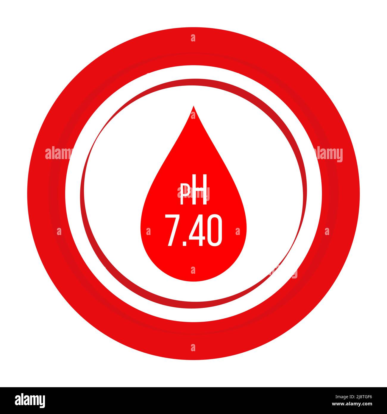 Goutte de sang, concept de ph de sang normal. Isolé sur fond blanc. Illustration vectorielle. Illustration de Vecteur