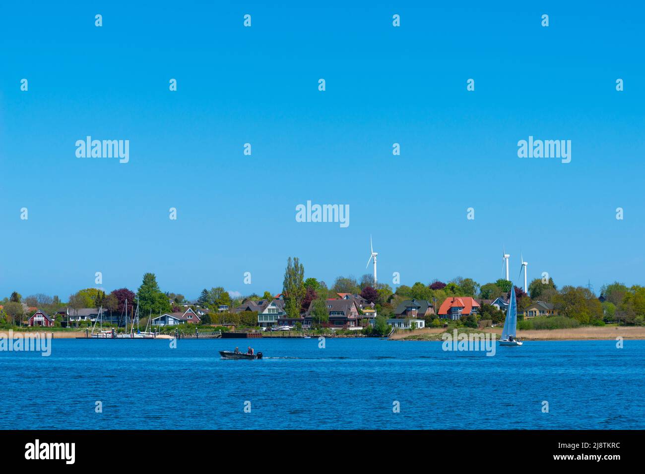 Petite ville de Kappeln sur le fjord Schlei, Schleswig-Holstein, Allemagne du Nord, Europe Banque D'Images
