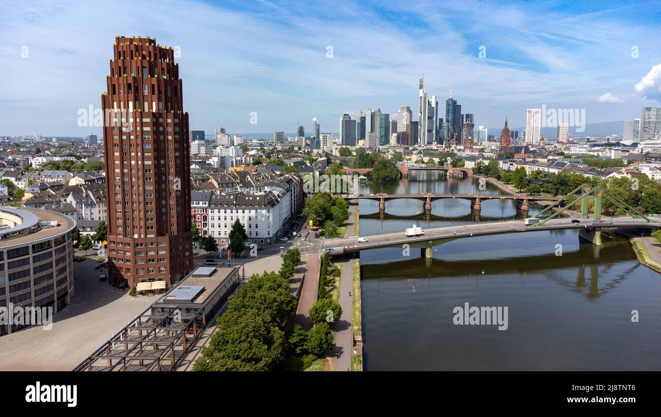 Lindner Hotel main Plaza et centre-ville de Francfort, Allemagne Banque D'Images