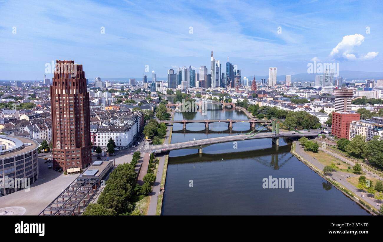 Lindner Hotel main Plaza et centre-ville de Francfort, Allemagne Banque D'Images
