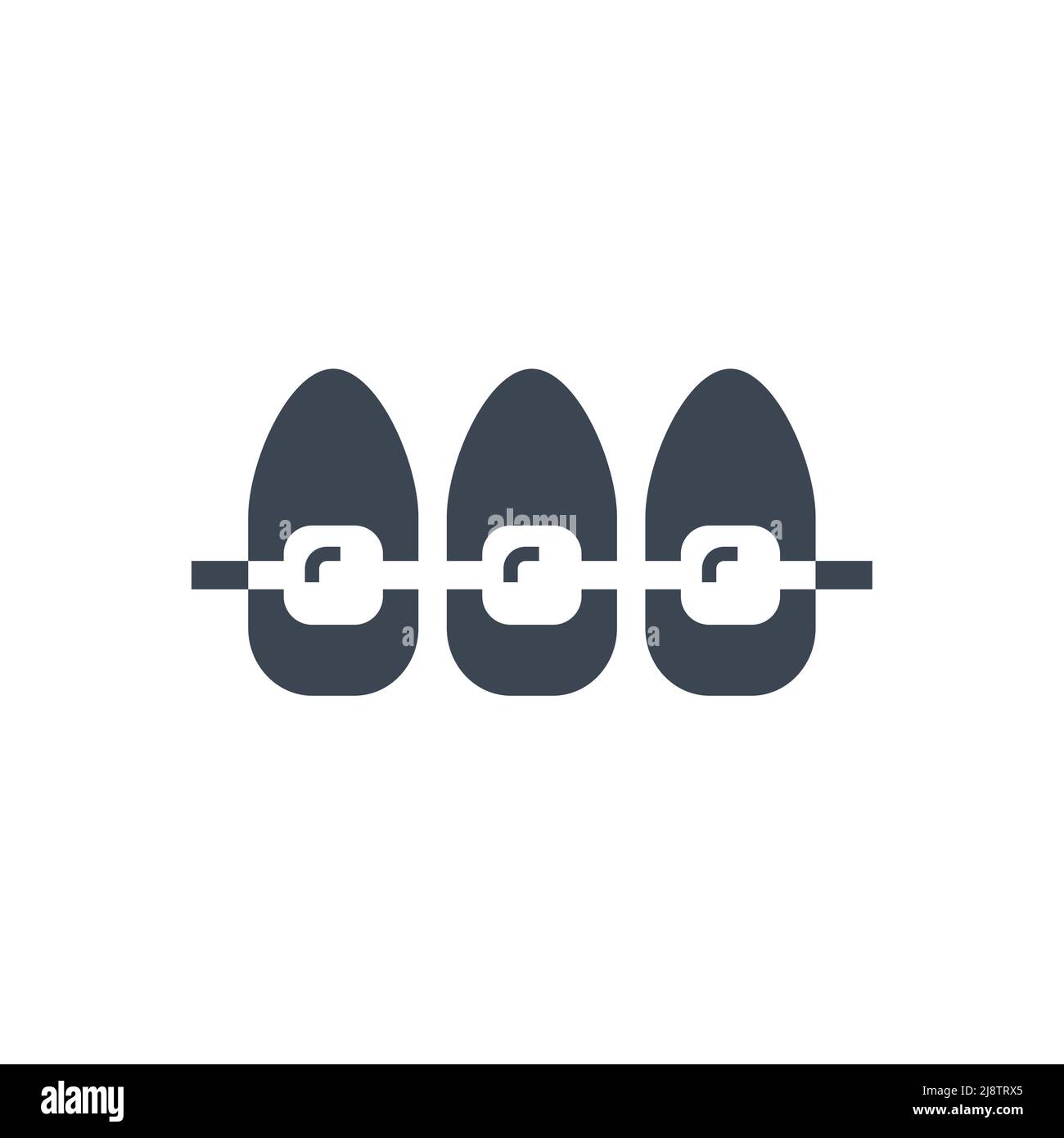 Accolades icône vecteur associé au glyphe. Signe des bretelles. Isolé sur fond blanc Illustration de Vecteur