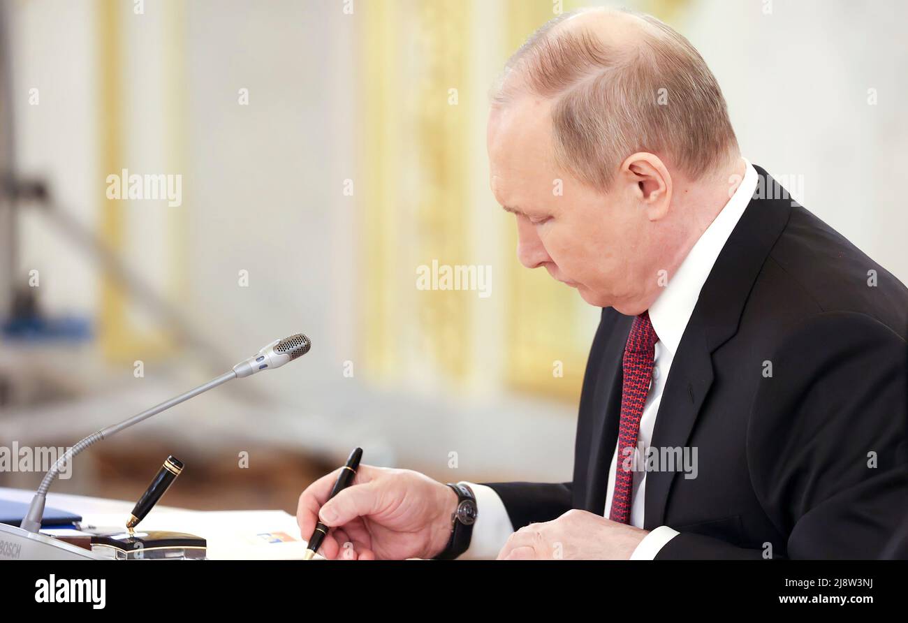 Russie le président Vladimir Poutine lors de la réunion des dirigeants des États membres de l'OTSC. Banque D'Images