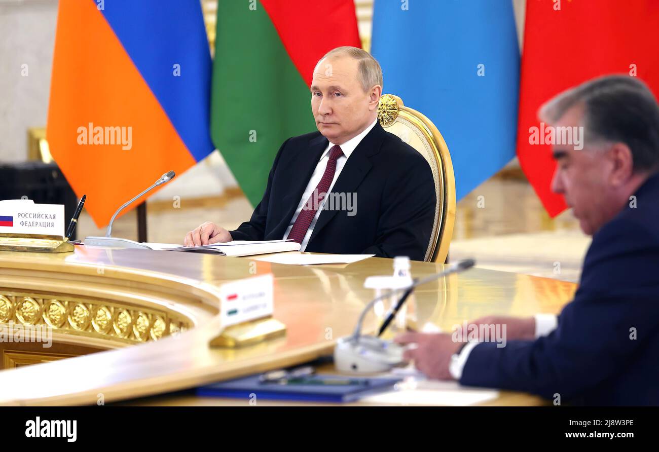 Russie le président Vladimir Poutine lors de la réunion des dirigeants des États membres de l'OTSC. Banque D'Images
