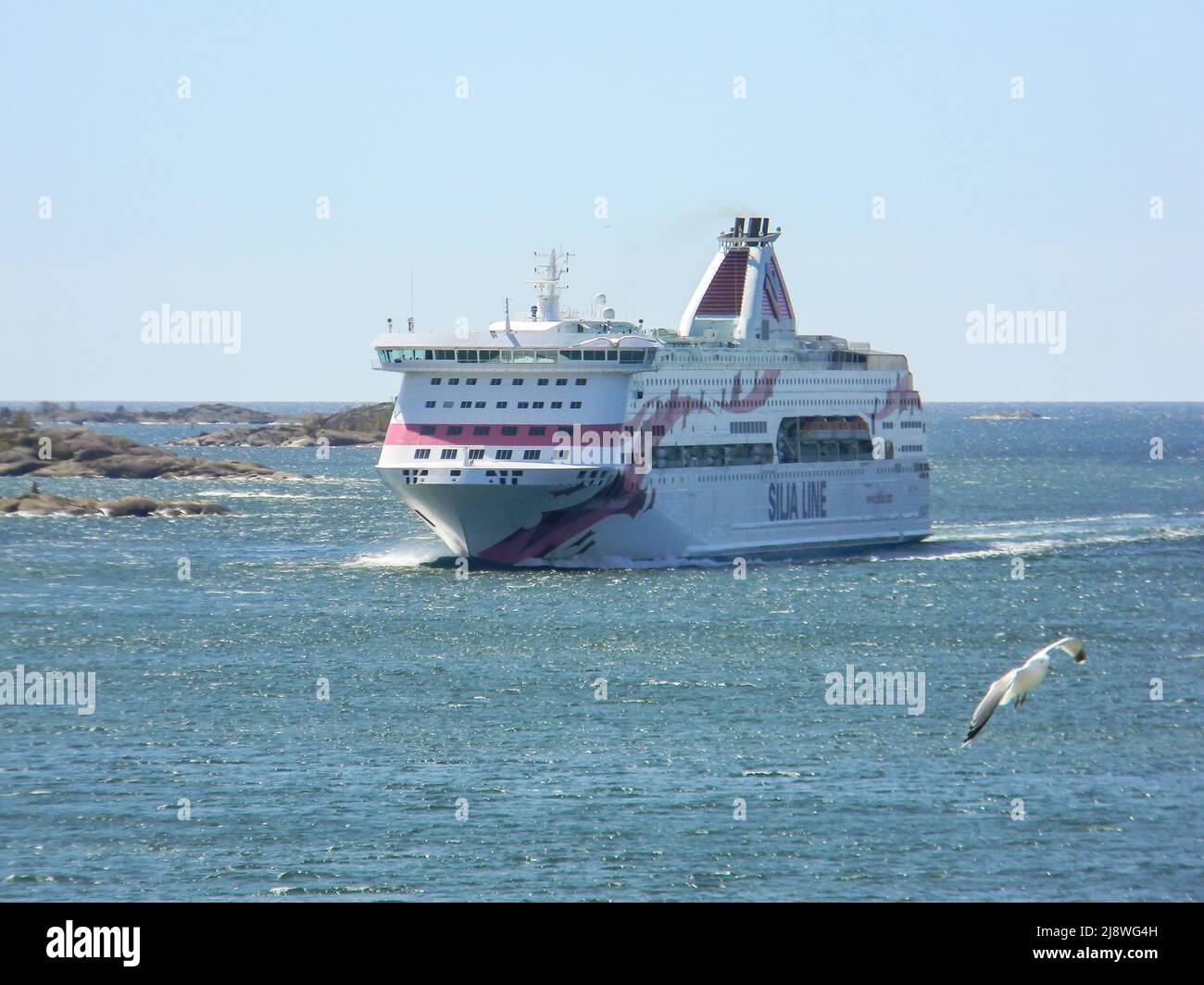 Maarianhamina / Finlande - 16 MAI 2022: MV Baltic Princess, exploité par Silja Line, naviguant à travers l'archipel d'Ahvenanmaa Banque D'Images