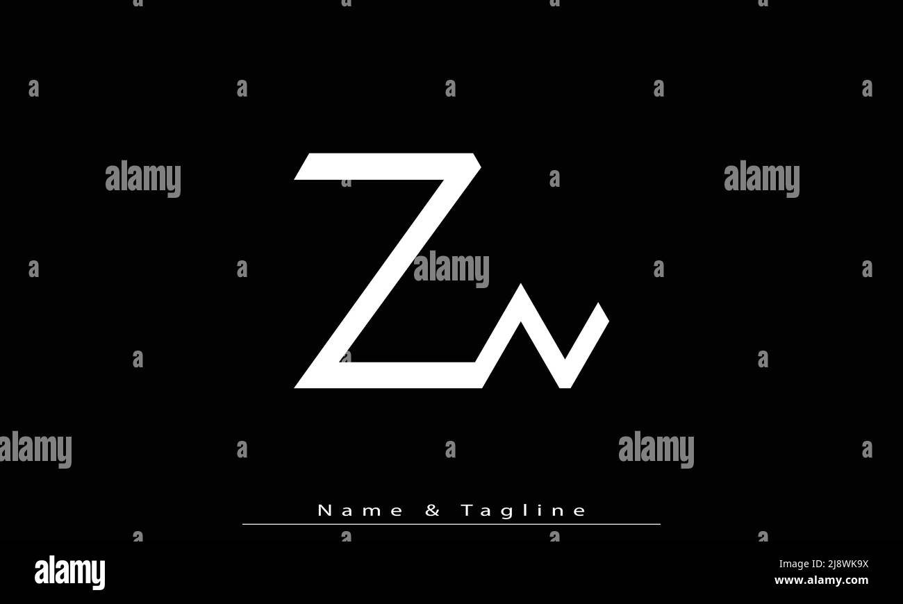 Lettres de l'alphabet initiales Monogram logo ZN , NZ Illustration de Vecteur