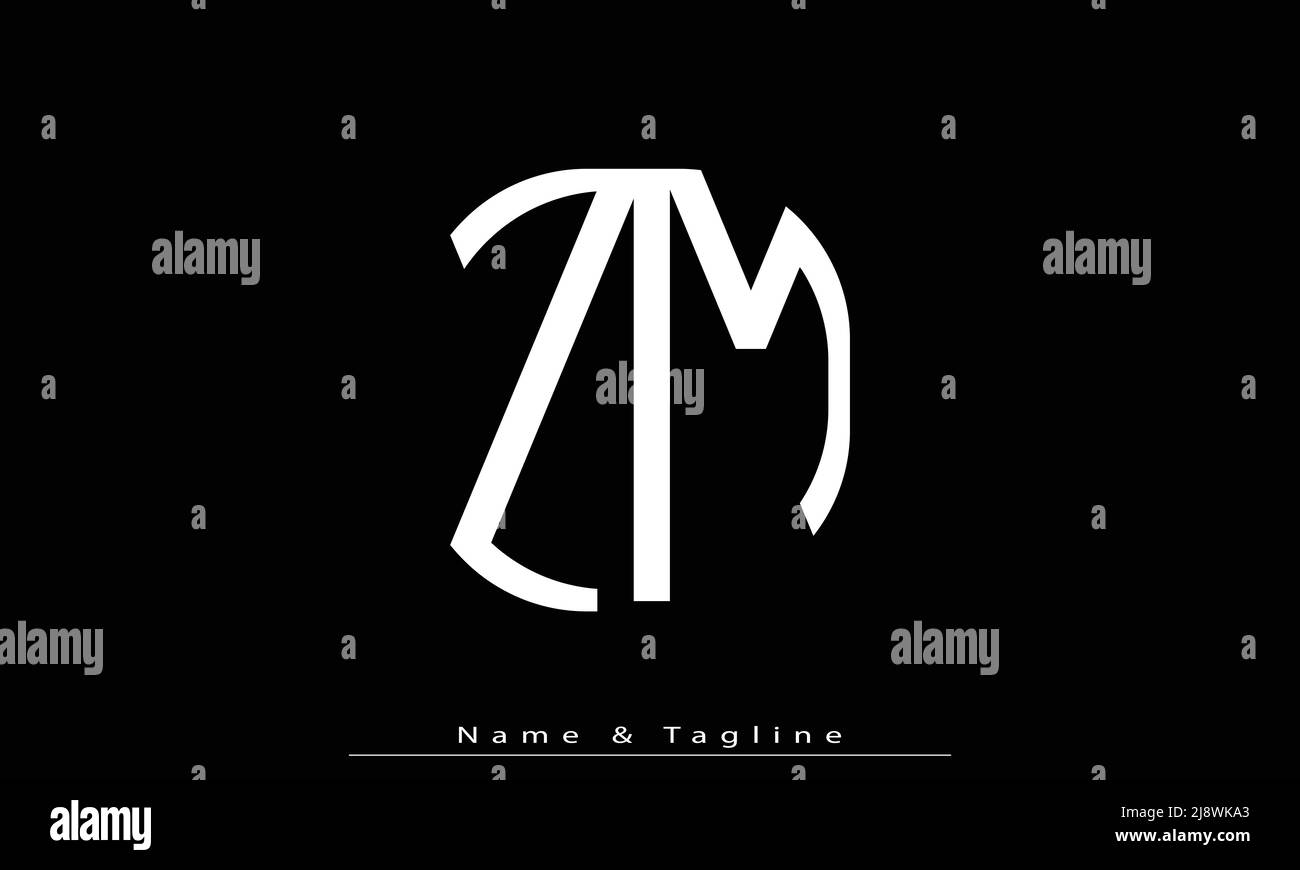 Lettres de l'alphabet initiales Monogram logo ZM , MZ Illustration de Vecteur