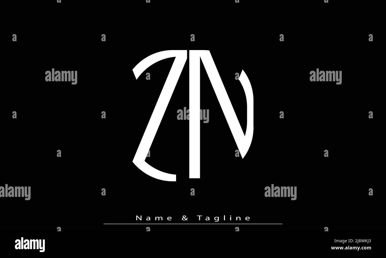 Lettres de l'alphabet initiales Monogram logo ZN , NZ Illustration de Vecteur