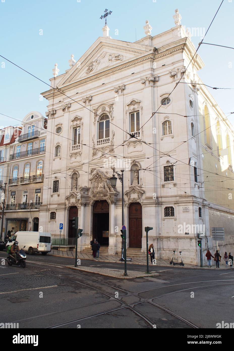 Eglise notre Dame de l'Incarnation dans le quartier du Chiado, date de 1708, Lisbonne, Portugal Banque D'Images