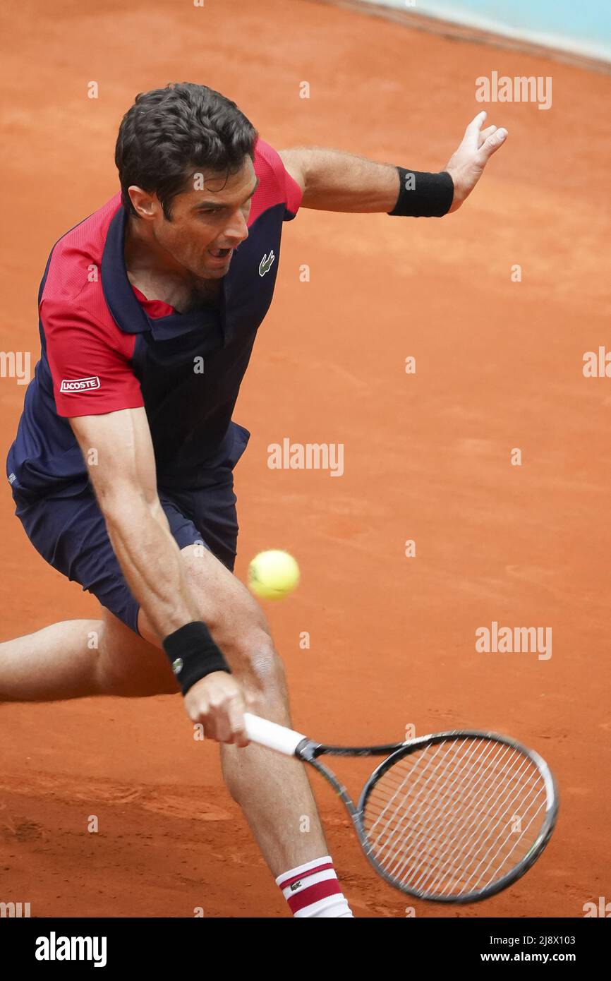 Pablo Andujar de l'Espagne en action pendant sur le ATP Masters 1000 - Mutua Madrid ouvert 2021 à la Caja Magica le 1 mai 2021 à Madrid, Espagne avec: Pablo Andujar où: Madrid, Espagne quand: 01 mai 2021 crédit: Oscar Gonzalez/WENN Banque D'Images