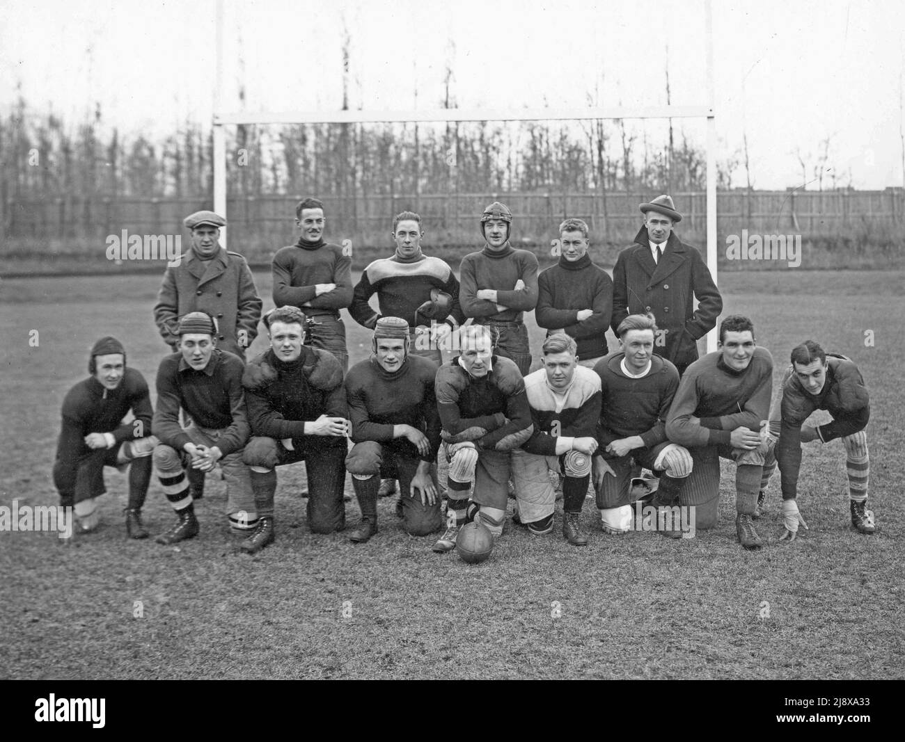 Équipe de rugby pour hommes, Université de l'Alberta ca. 1922 Banque D'Images