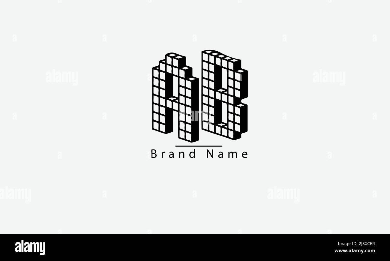 Lettres de l'alphabet initiales Monogram logo AB BA A B Illustration de Vecteur