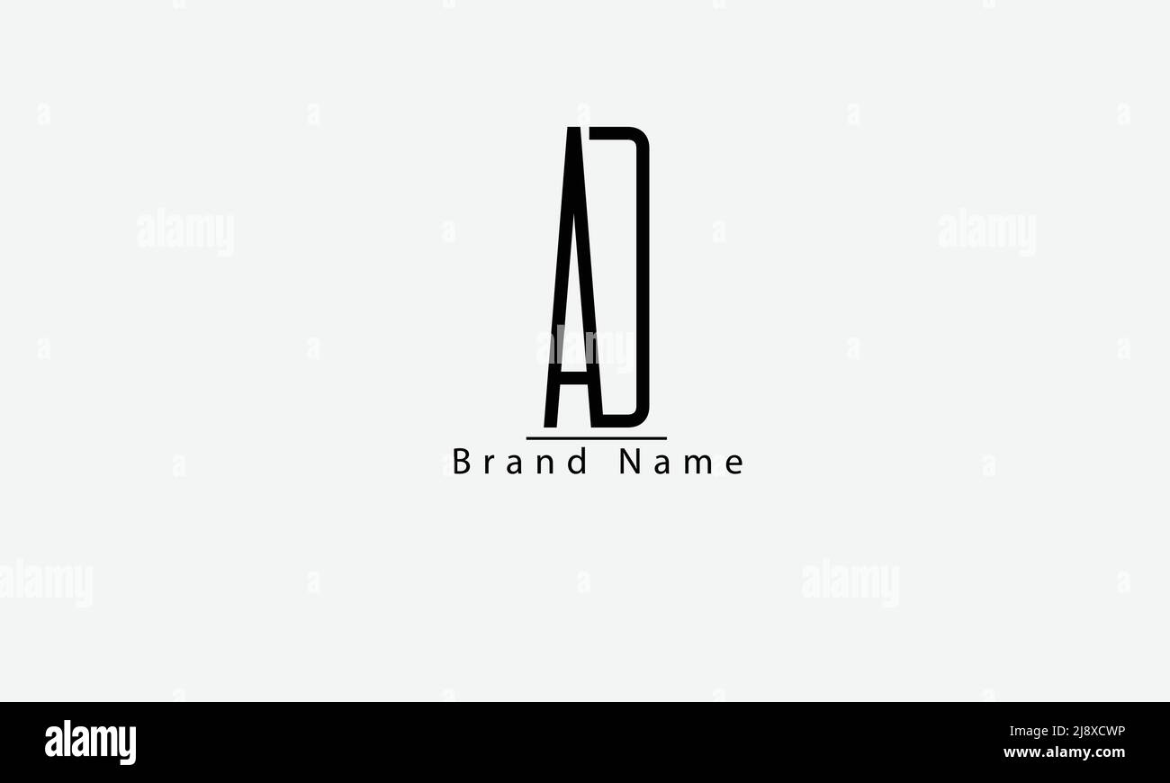 Lettres de l'alphabet initiales Monogram logo AD DA A D Illustration de Vecteur