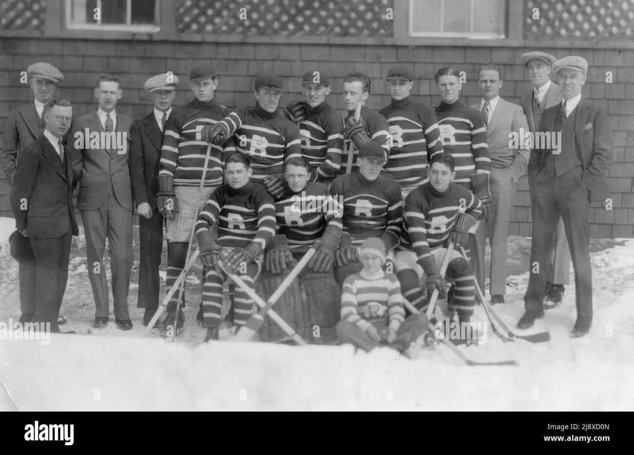 Équipe de hockey Riverbend 1920, Alma (Québec) ca. 1920 Banque D'Images