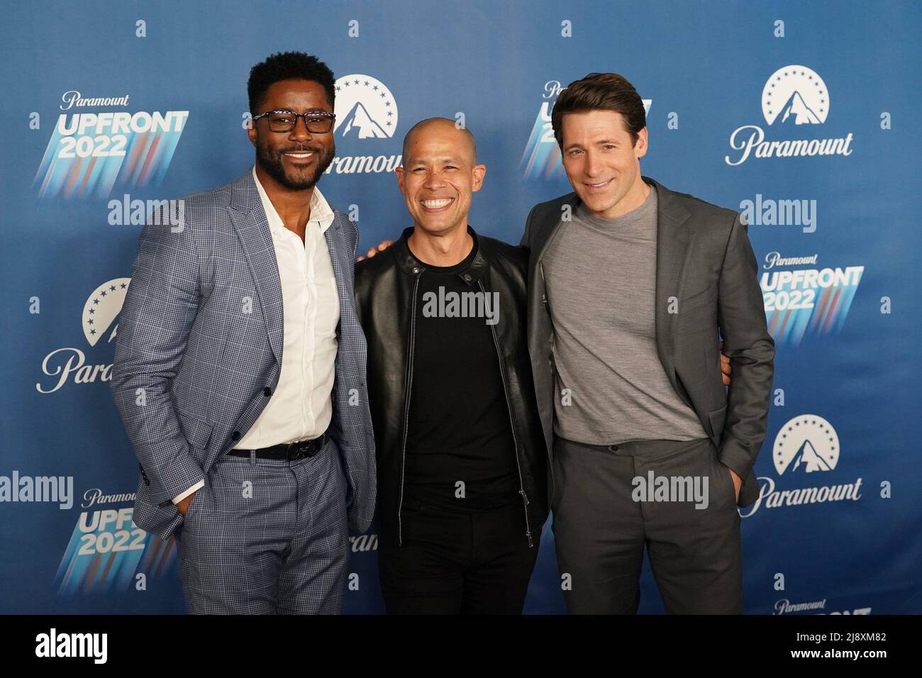 New York, NY, États-Unis. 18th mai 2022. Nate Burleson, Vladimir Duthiers, Tony Dokoupil aux arrivées pour Paramount UpFront 2022 Post Party - CBS BET Comedy Central MTV Nickelodeon, 666 Madison Ave, New York, NY 18 mai 2022. Crédit : Kristin Callahan/Everett Collection/Alay Live News Banque D'Images