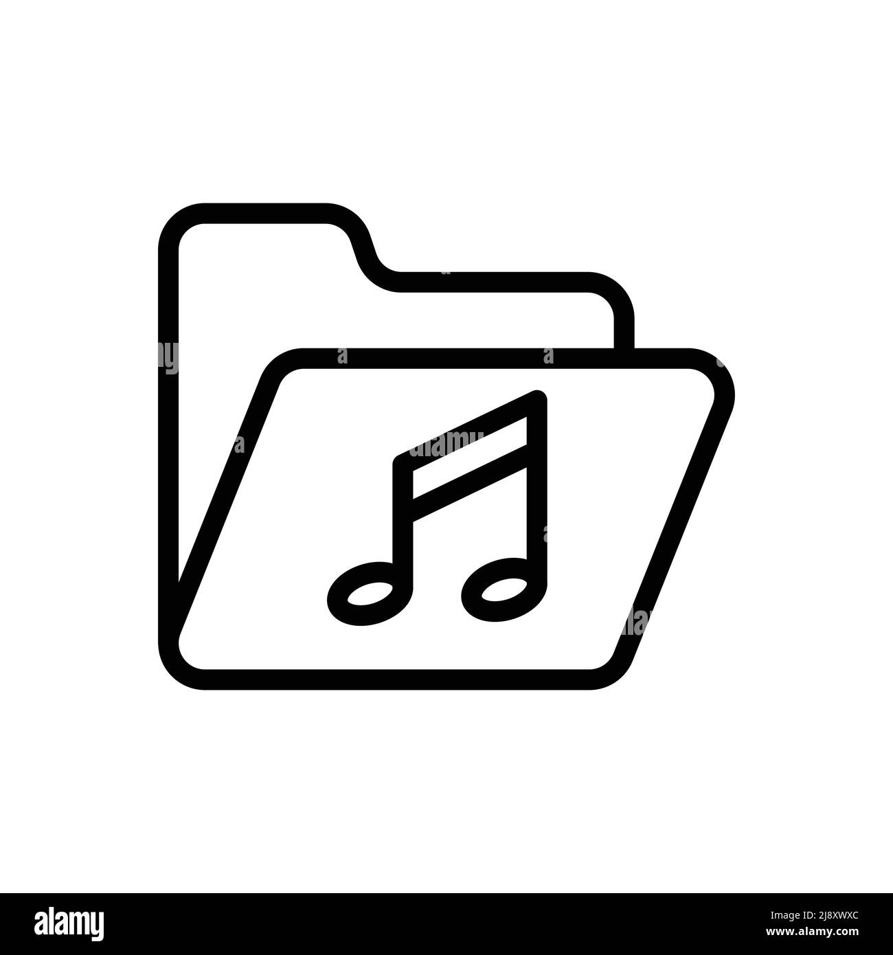Vecteur d'icône de dossier avec ton. Musique. Style d'icône de ligne. Illustration de conception simple modifiable Illustration de Vecteur