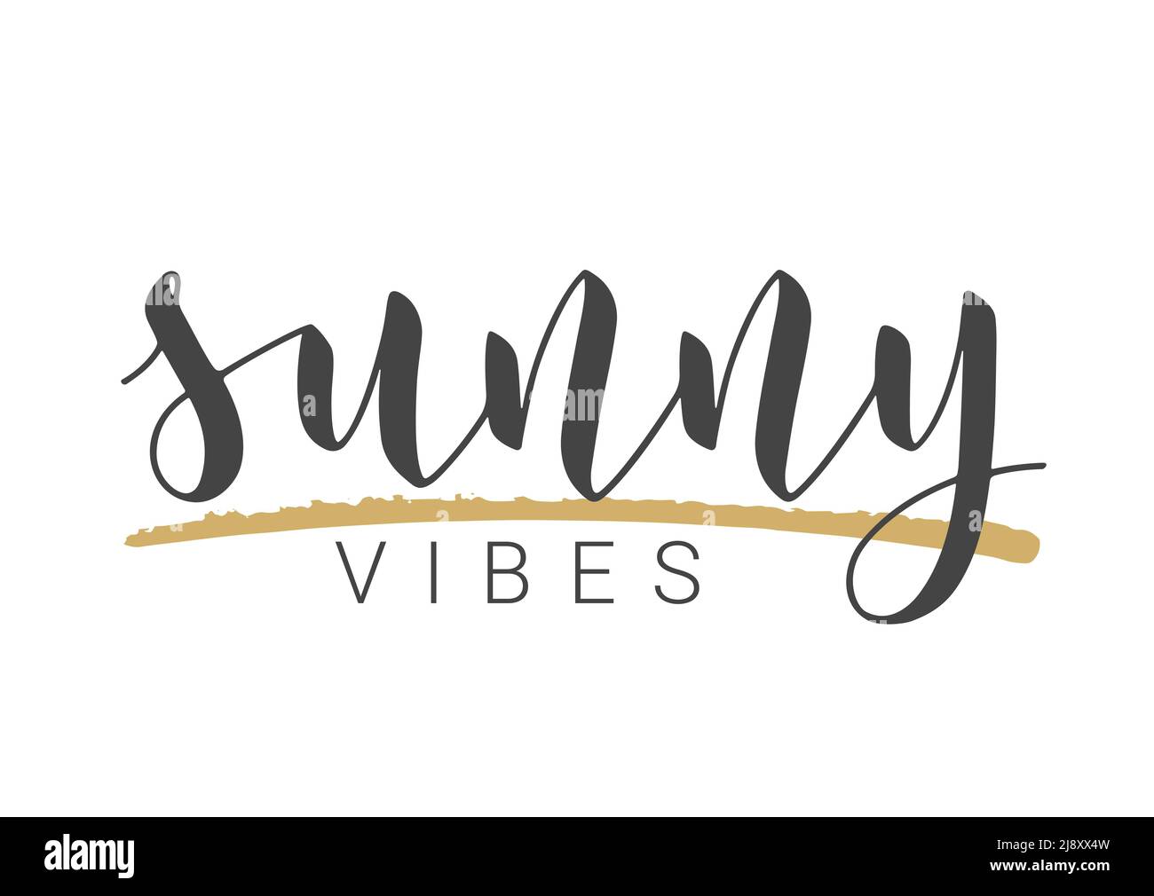 Illustration de vecteur. Lettrage manuscrit de SunnyVibes. Modèle pour bannière, carte postale, affiche, impression, autocollant ou produit Web. Illustration de Vecteur