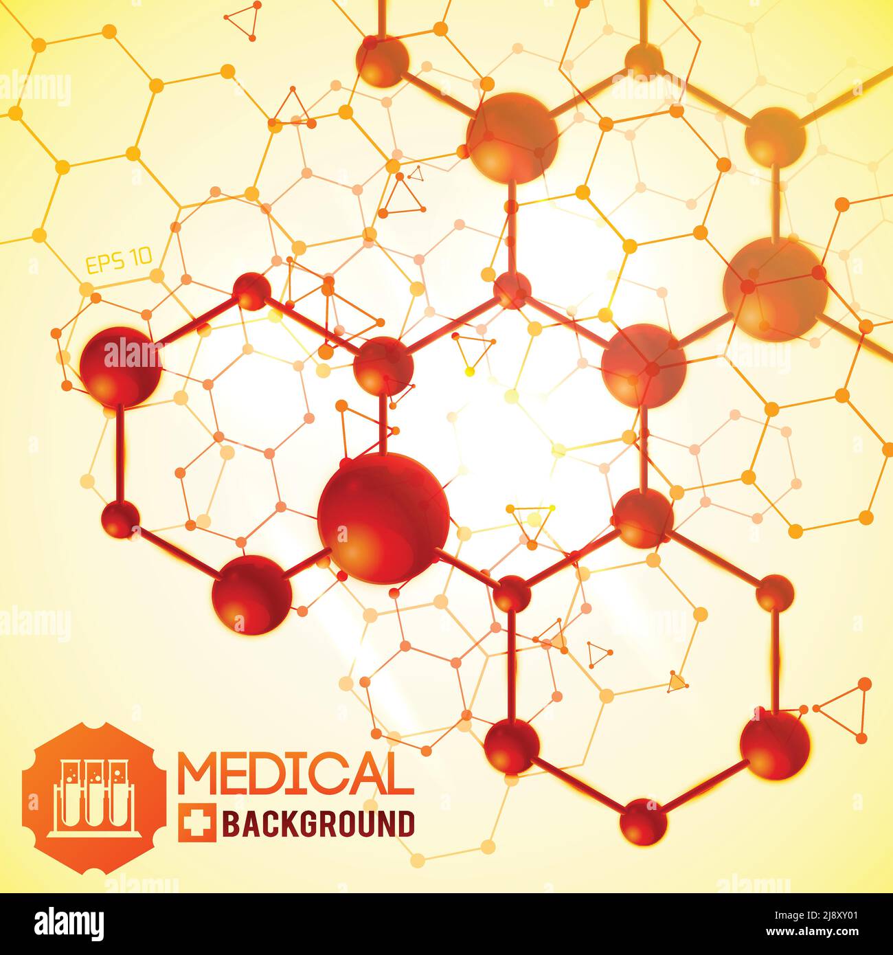 Expérience médicale avec biologie médecine et science symboles vecteur réaliste illustration Illustration de Vecteur