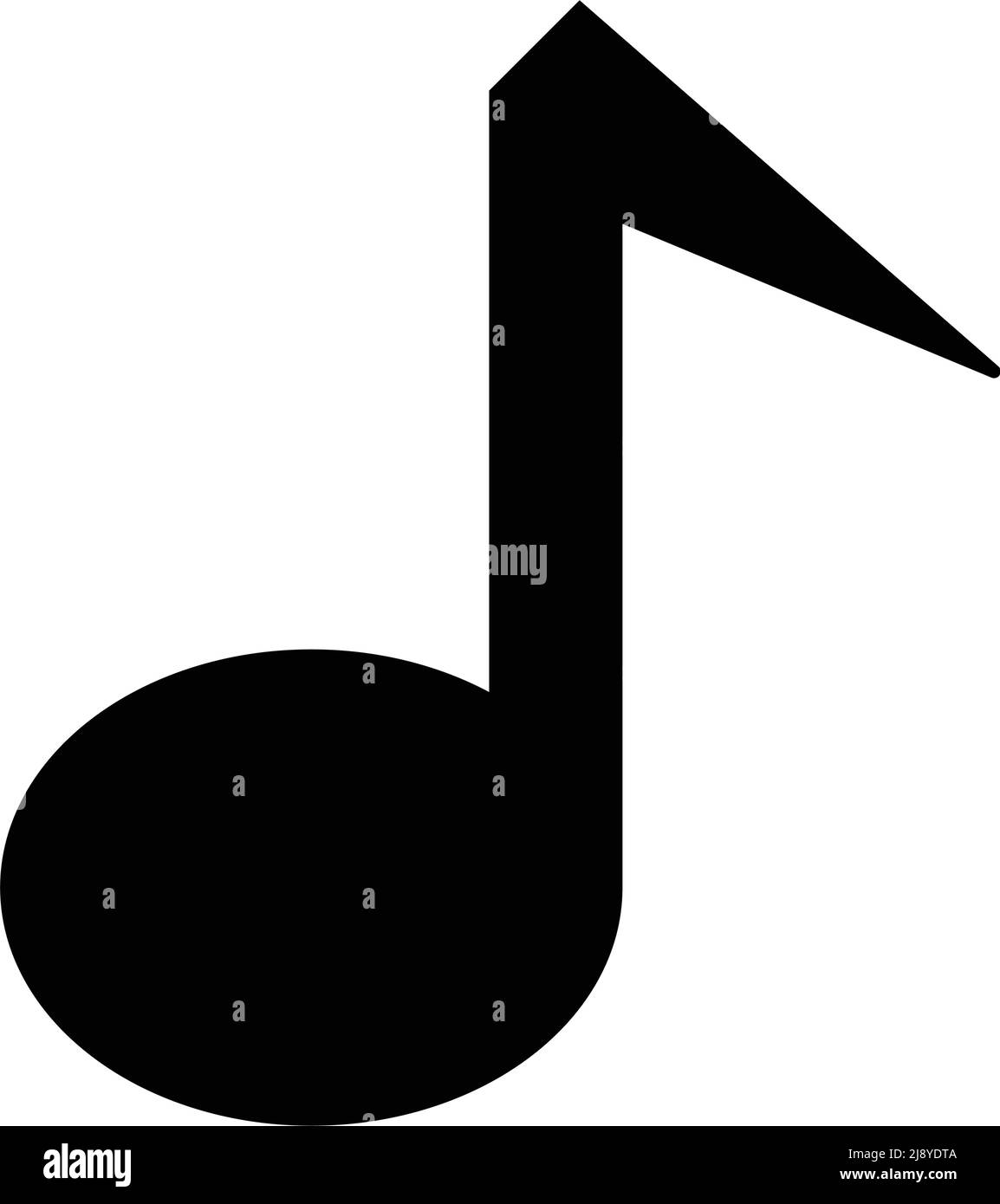 Icône de note musicale noire simple. Vecteur modifiable. Illustration de Vecteur