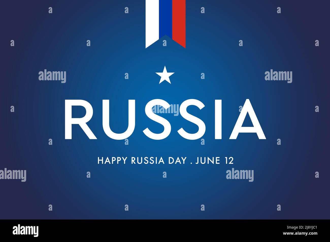 Jour de la Russie, fête nationale russe, fête de l'indépendance ou fête de la Russie drapeau de fond, affiche, bannière Banque D'Images
