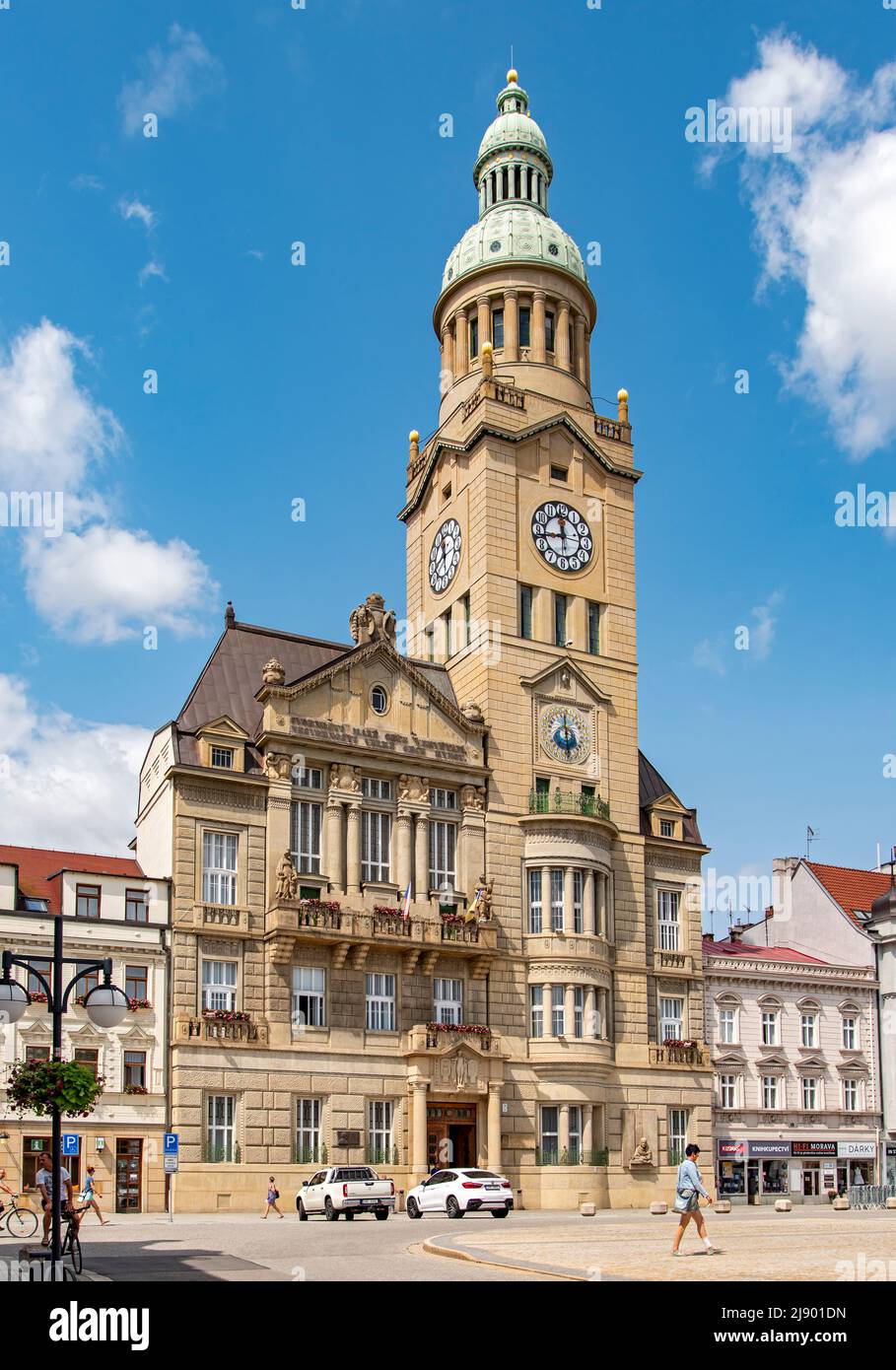 Hôtel de ville de Prostejov, place T. G. Masaryk, République tchèque Banque D'Images
