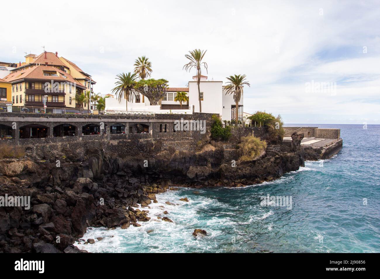 Belle vue sur Puerto de la Cruz. Puerto de la Cruz, Tenerife, Iles Canaries, Espagne. Banque D'Images