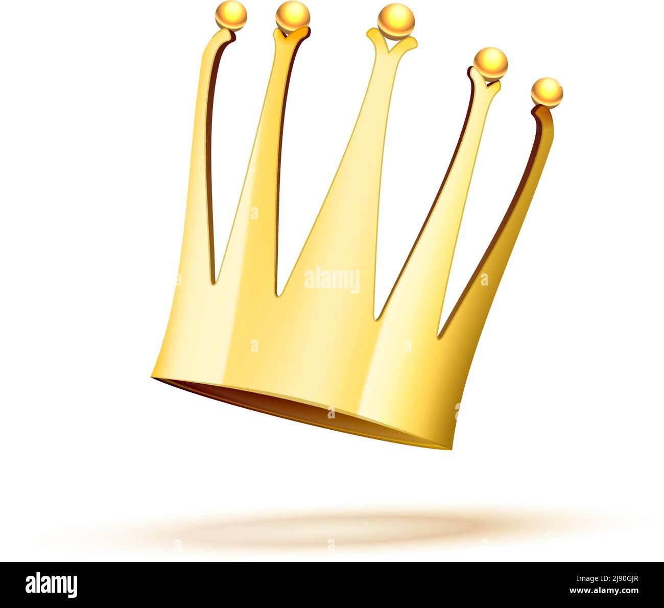 Vector Falling Gold Crown isolé sur fond blanc Illustration de Vecteur