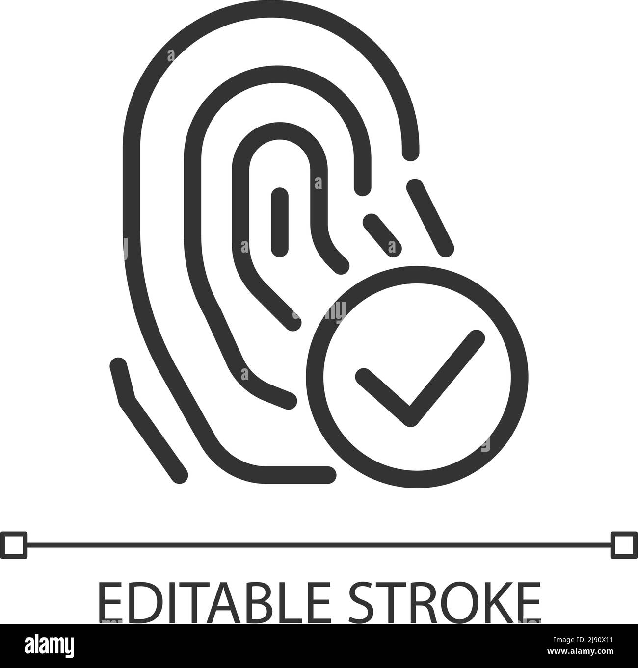 Icône linéaire pixel Perfect biométrique Illustration de Vecteur