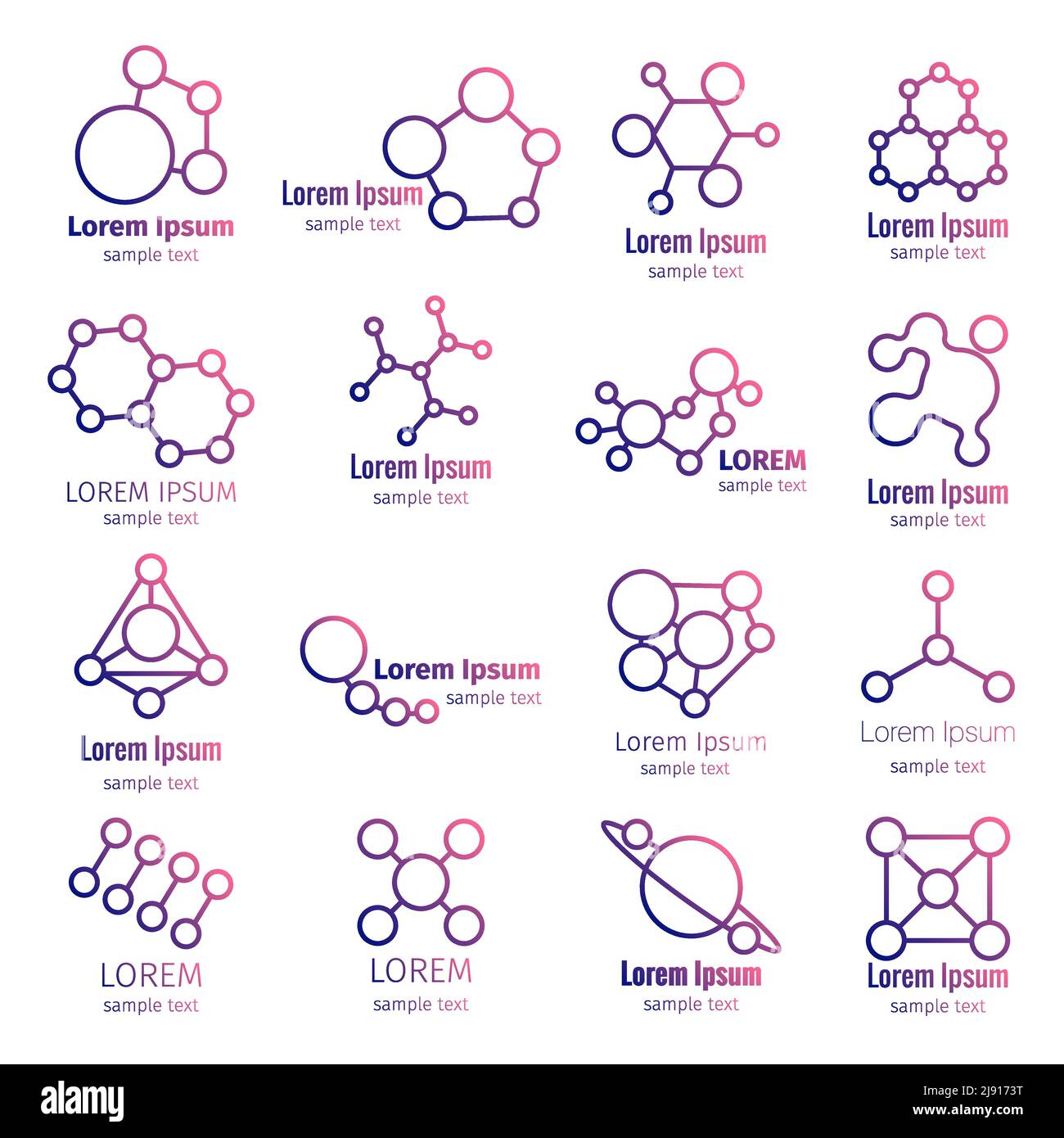 Logo recherche scientifique, science logo Icon Set. Science et recherche, chimie scientifique, biologie et chimie. Illustration vectorielle Illustration de Vecteur