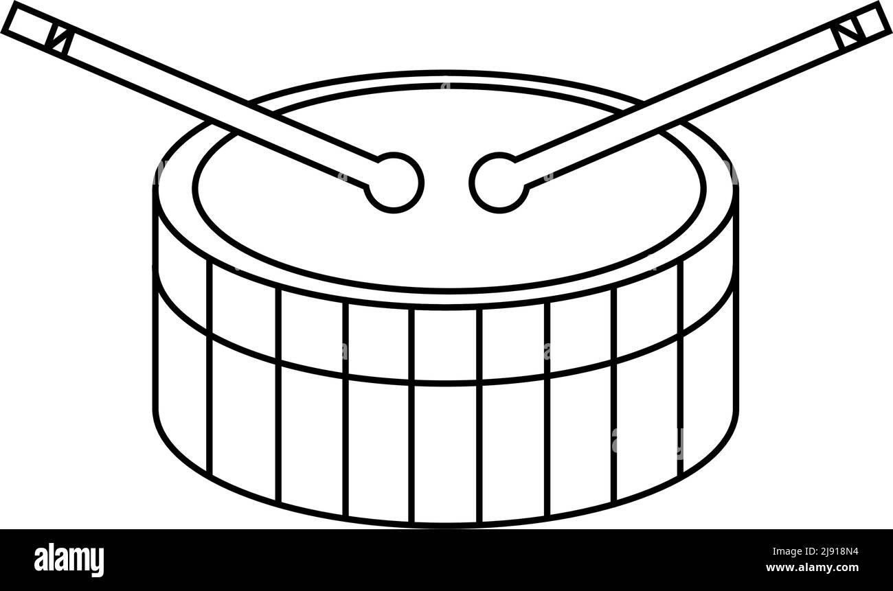 Icône de tambour simple pour la toile. Instrument de musique Illustration de Vecteur