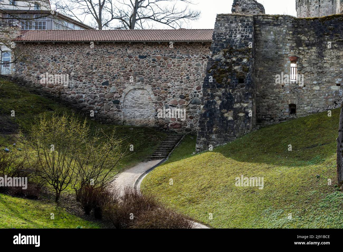 Ruines du château médiéval de Cesis, Lettonie Banque D'Images
